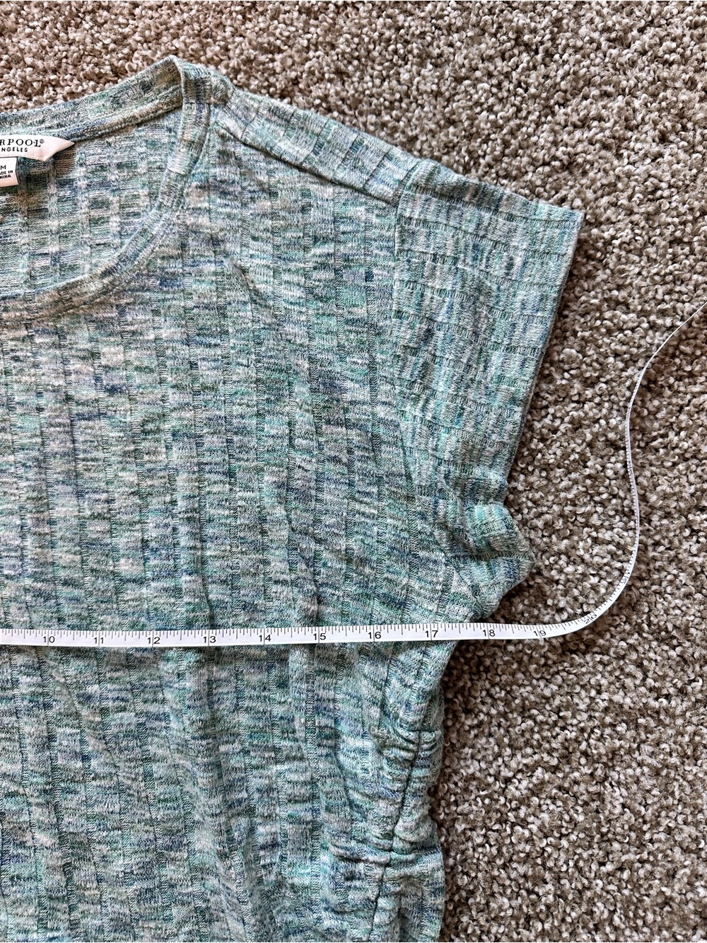 Liverpool Heathered Mint Green Short Sleeve Side-Tie Top - Picture 5 of 6